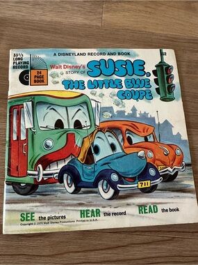 Walt Disney's Susie The Little Blue Coupe Record & Book